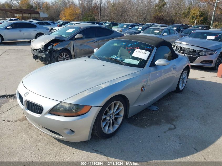 2003 BMW Z4 2.5I VIN: 4USBT33413LR65091 Lot: 41110284