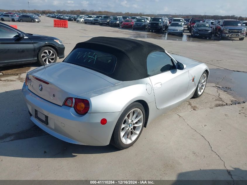 2003 BMW Z4 2.5I VIN: 4USBT33413LR65091 Lot: 41110284