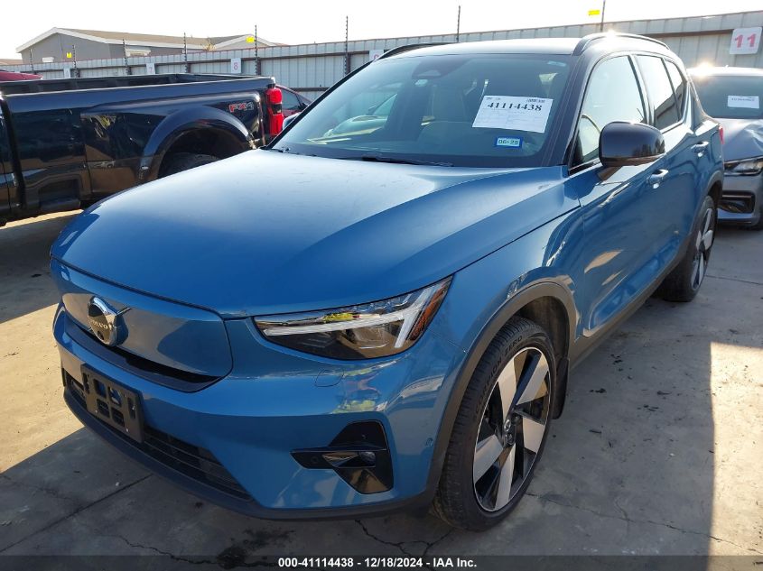 2023 Volvo Xc40 Recharge Pure Electric Twin Ultimate VIN: YV4ED3UM7P2061060 Lot: 41114438