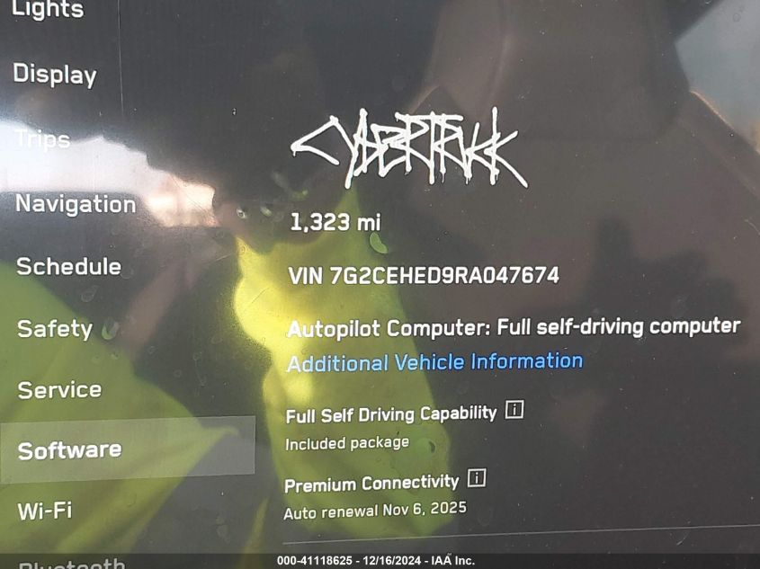 2024 Tesla Cybertruck All-Wheel Drive VIN: 7G2CEHED9RA047674 Lot: 41118625