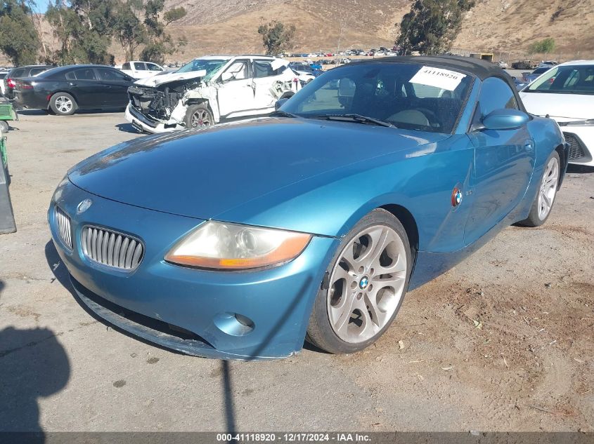 2003 BMW Z4 3.0I VIN: 4USBT53403LU03128 Lot: 41118920