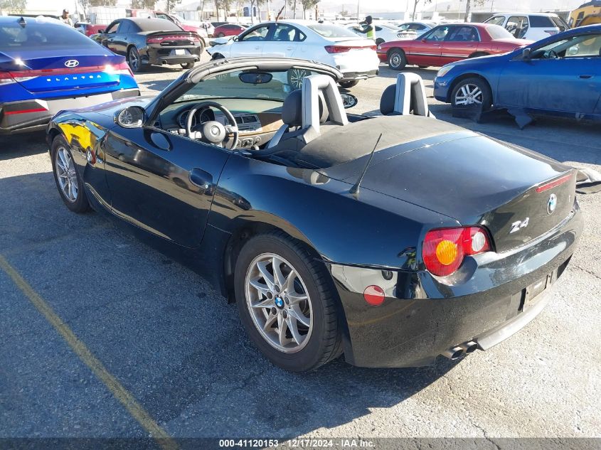 2004 BMW Z4 2.5I VIN: 4USBT33554LS52477 Lot: 41120153