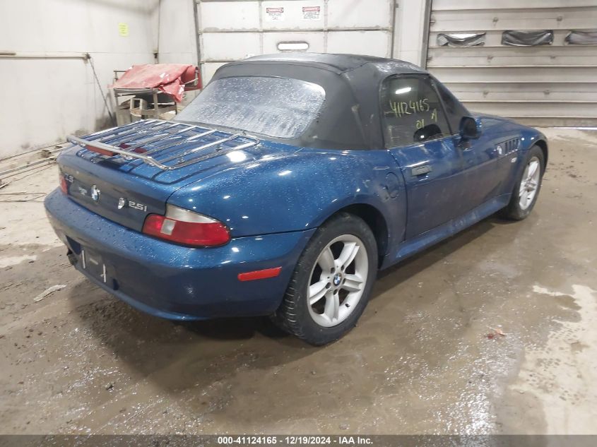 2001 BMW Z3 2.5I VIN: WBACN33491LK46864 Lot: 41124165