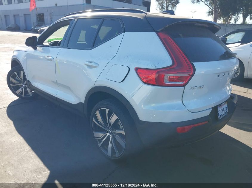 2022 Volvo Xc40 Recharge Pure Electric P8 Twin Plus VIN: YV4ED3URXN2656302 Lot: 41125555