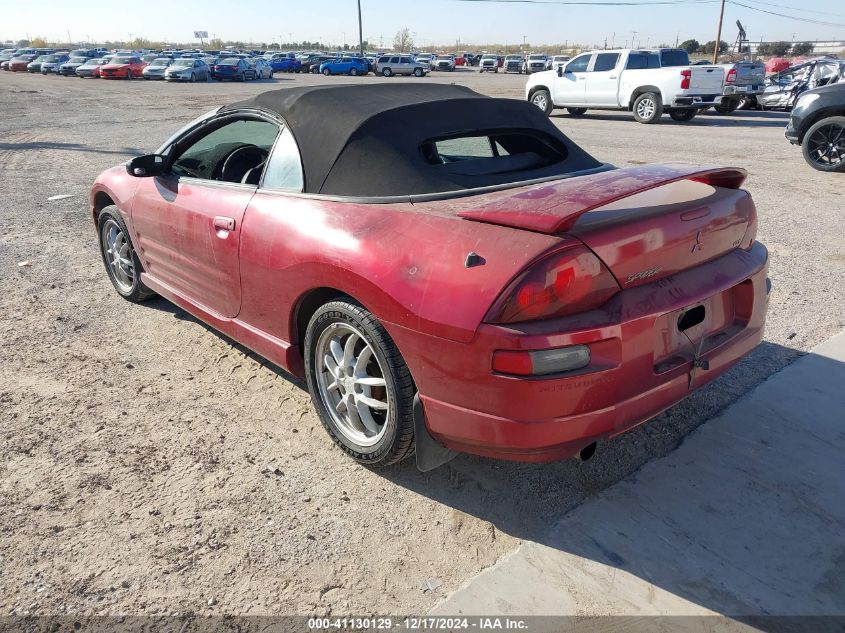 2001 Mitsubishi Eclipse Spyder Gt VIN: 4A3AE55H11E002519 Lot: 41130129