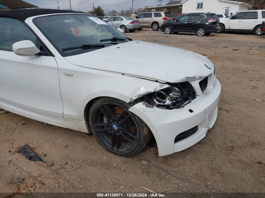 2013 BMW 135I VIN: WBAUN7C52DVM27107 Lot: 41130871