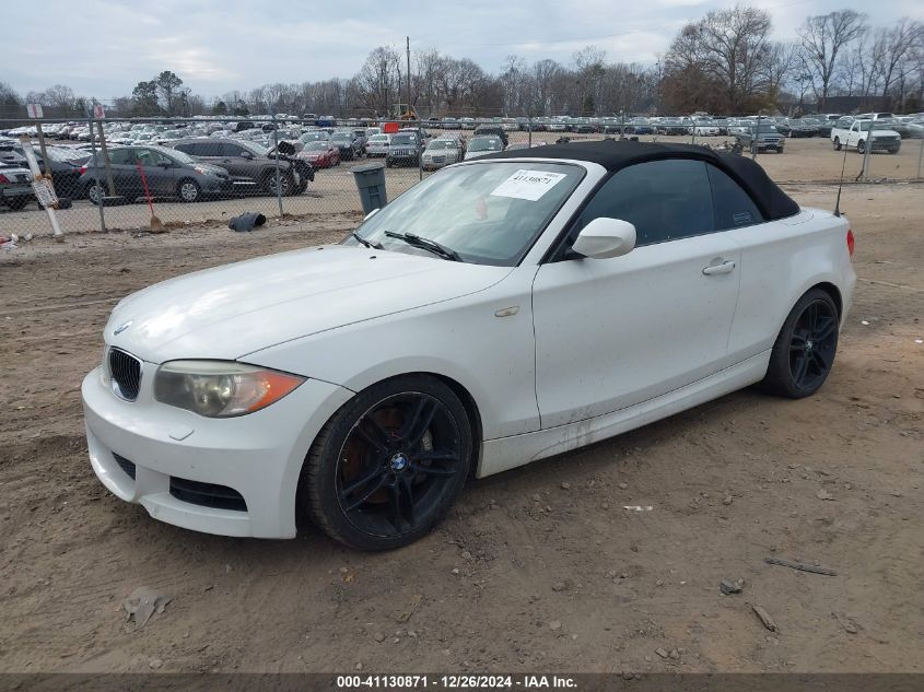 2013 BMW 135I VIN: WBAUN7C52DVM27107 Lot: 41130871