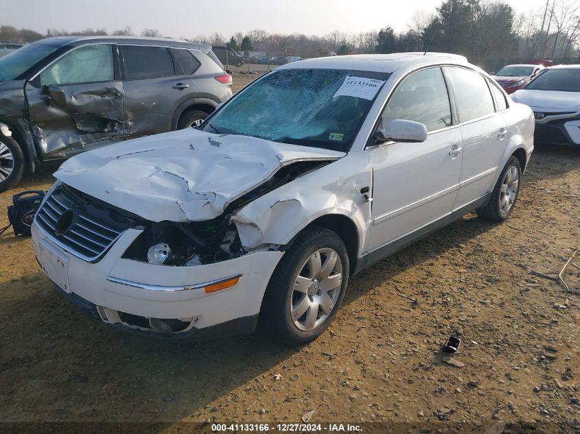 2001 Volkswagen Passat Glx VIN: WVWRH63B91P202005 Lot: 41133166