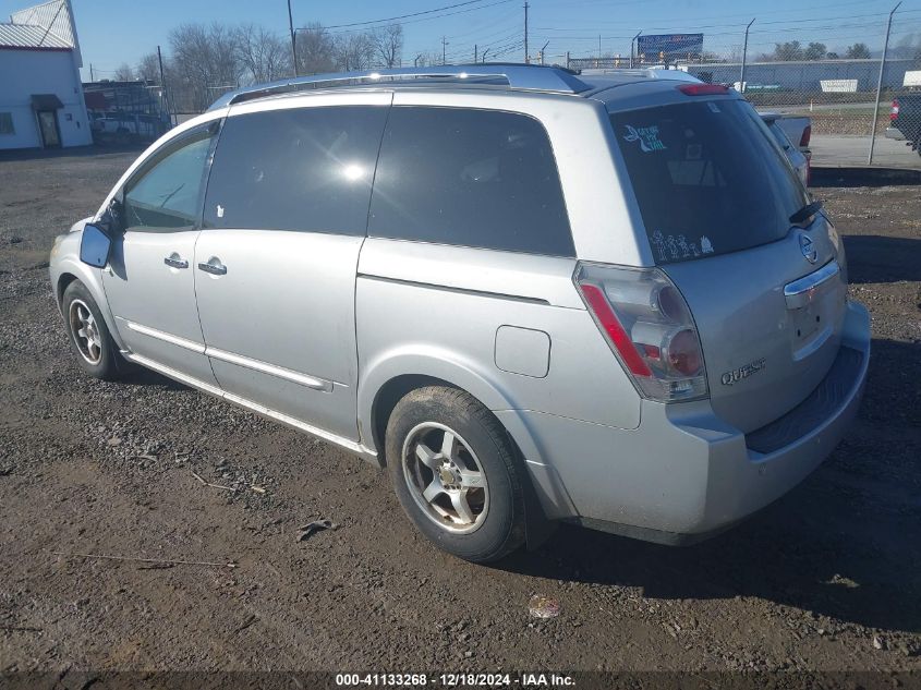 2007 Nissan Quest 3.5 Se VIN: 5N1BV28U67N136719 Lot: 41133268