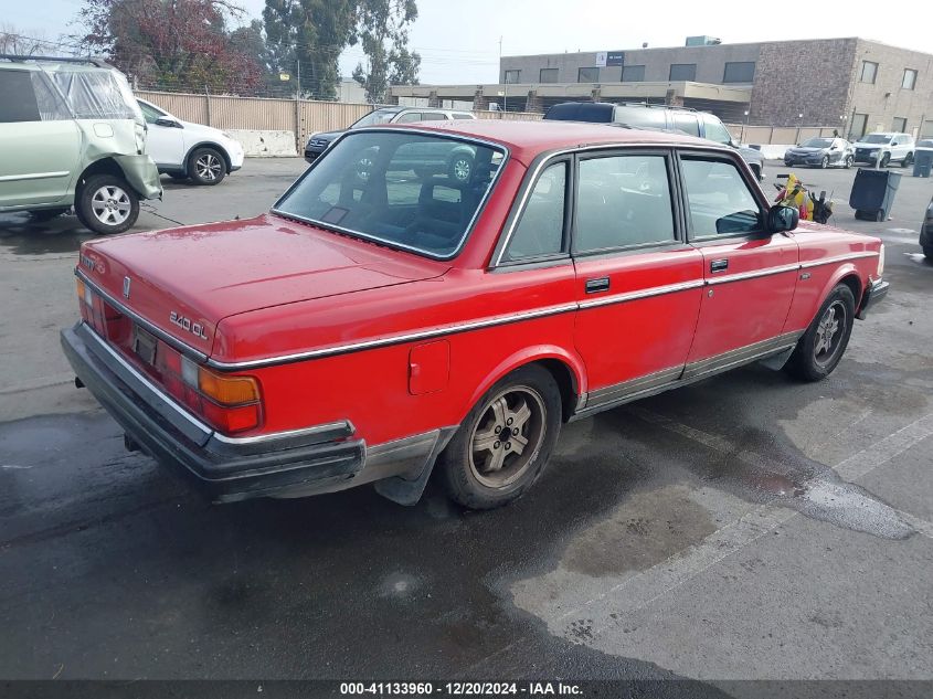 1989 Volvo 244 Dl/Gl VIN: YV1AX8844K1379128 Lot: 41133960