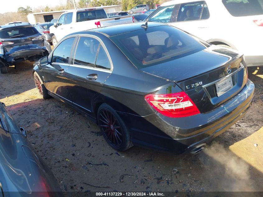 2012 Mercedes-Benz C 250 VIN: WDDGF4HB7CA603882 Lot: 41137229