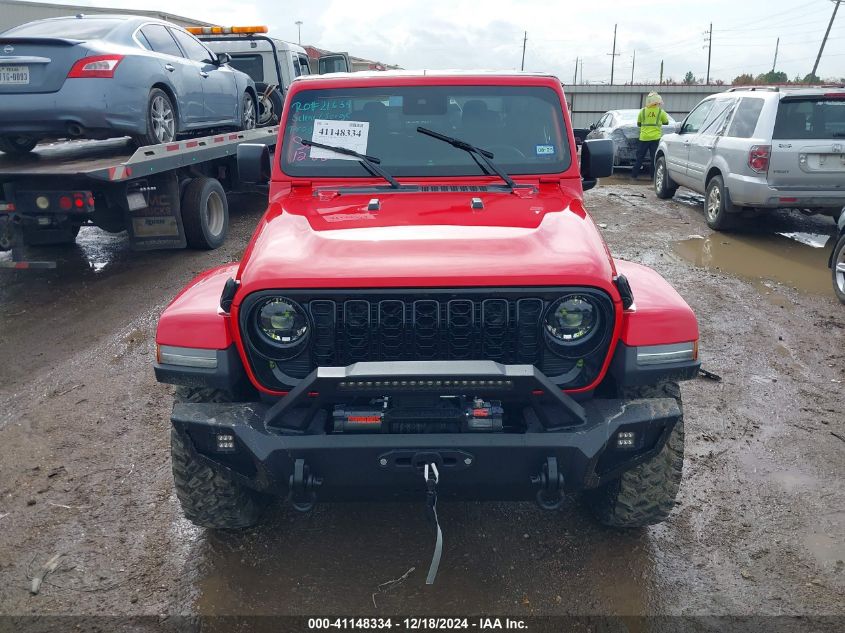 2024 Jeep Gladiator Willys VIN: 1C6HJTAGXRL126723 Lot: 41148334