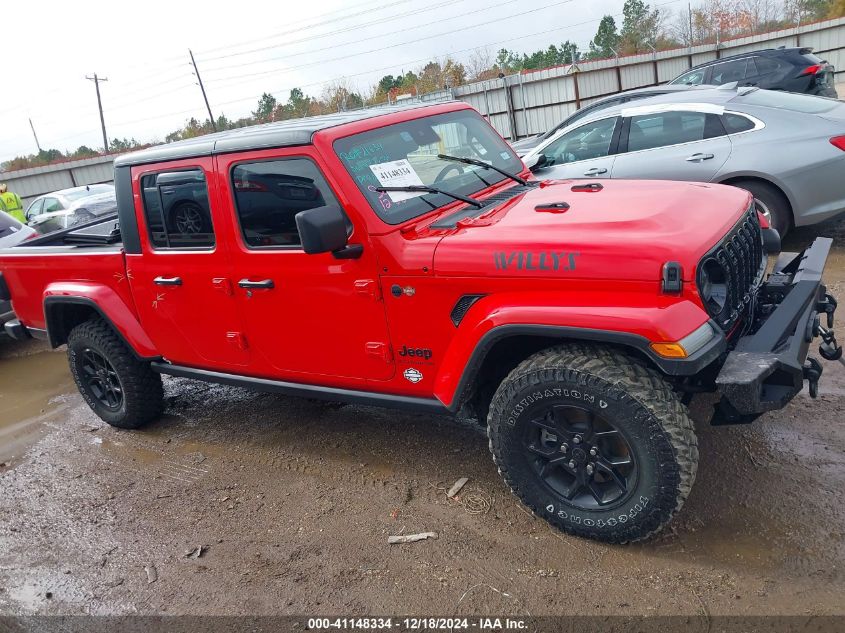 2024 Jeep Gladiator Willys VIN: 1C6HJTAGXRL126723 Lot: 41148334