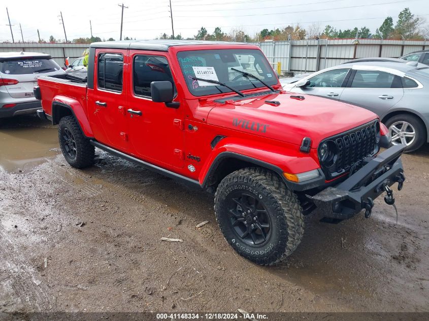 2024 Jeep Gladiator Willys VIN: 1C6HJTAGXRL126723 Lot: 41148334