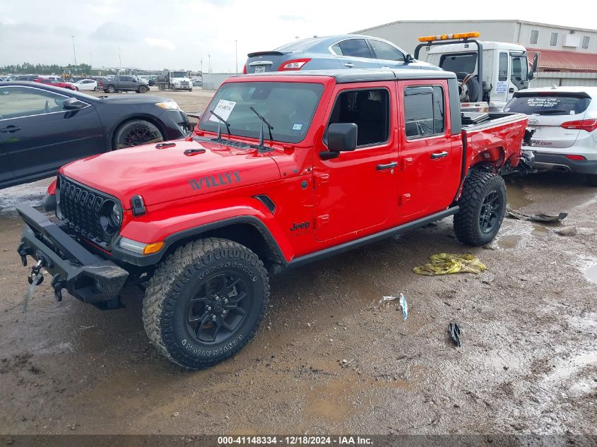 2024 Jeep Gladiator Willys VIN: 1C6HJTAGXRL126723 Lot: 41148334