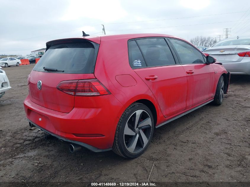 2018 Volkswagen Golf Gti 2.0T Autobahn/2.0T S/2.0T Se VIN: 3VW547AU7JM295890 Lot: 41148669