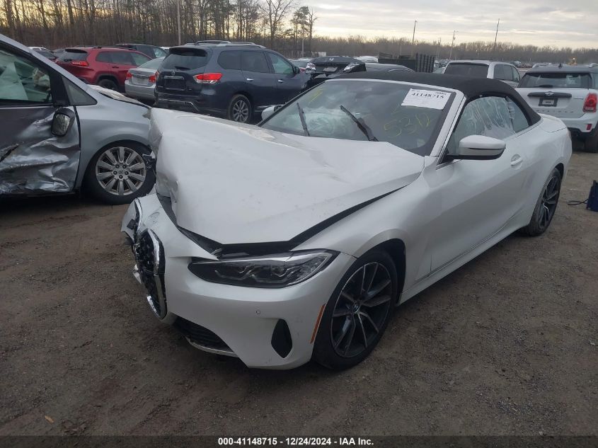 2022 BMW 430I xDrive VIN: WBA43AT0XNCH63112 Lot: 41148715