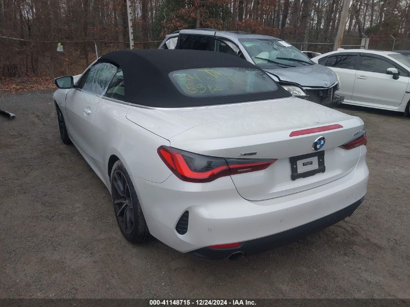 2022 BMW 430I xDrive VIN: WBA43AT0XNCH63112 Lot: 41148715