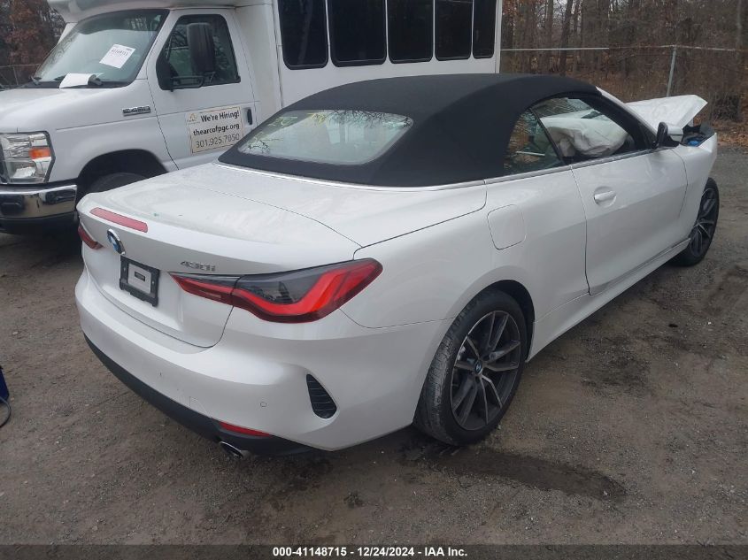 2022 BMW 430I xDrive VIN: WBA43AT0XNCH63112 Lot: 41148715