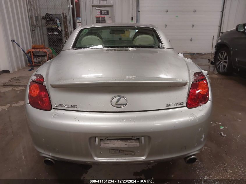 2003 Lexus Sc 430 VIN: JTHFN48Y430040002 Lot: 41151234