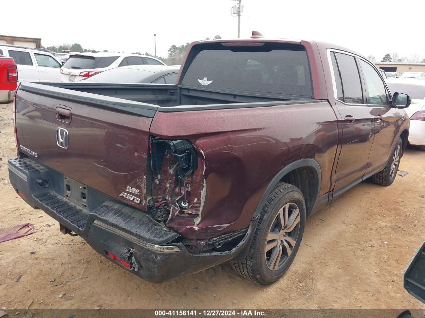 2017 Honda Ridgeline Rts VIN: 5FPYK3F40HB037675 Lot: 41156141