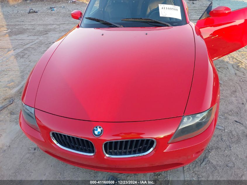 2004 BMW Z4 2.5I VIN: 4USBT33504LS53360 Lot: 41160508