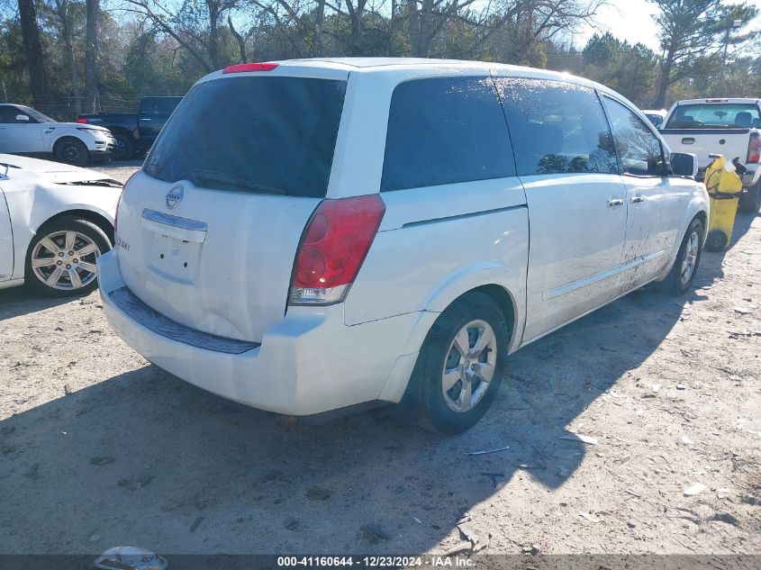 2007 Nissan Quest 3.5 VIN: 5N1BV28UX7N123763 Lot: 41160644