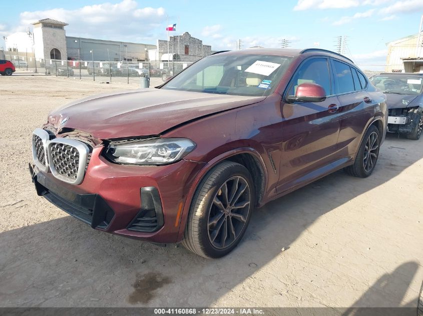 2022 BMW X4 xDrive30I VIN: 5UX33DT02N9K32561 Lot: 41160868