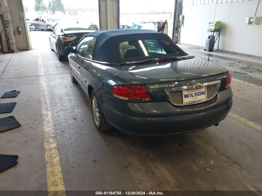 2002 Chrysler Sebring Limited VIN: 1C3EL65R92N272242 Lot: 41164755