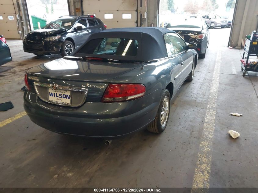 2002 Chrysler Sebring Limited VIN: 1C3EL65R92N272242 Lot: 41164755