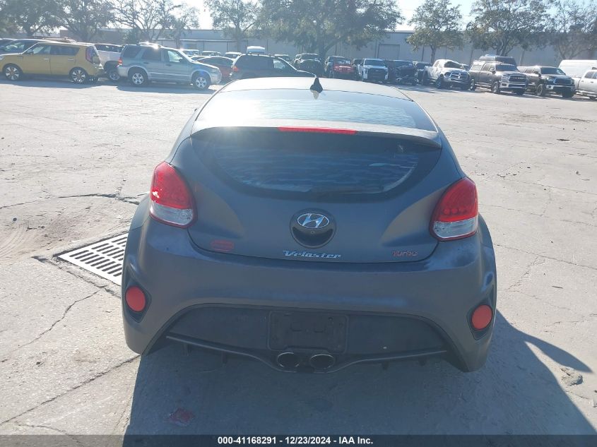 2014 Hyundai Veloster Turbo W/Blue VIN: KMHTC6AE7EU201827 Lot: 41168291