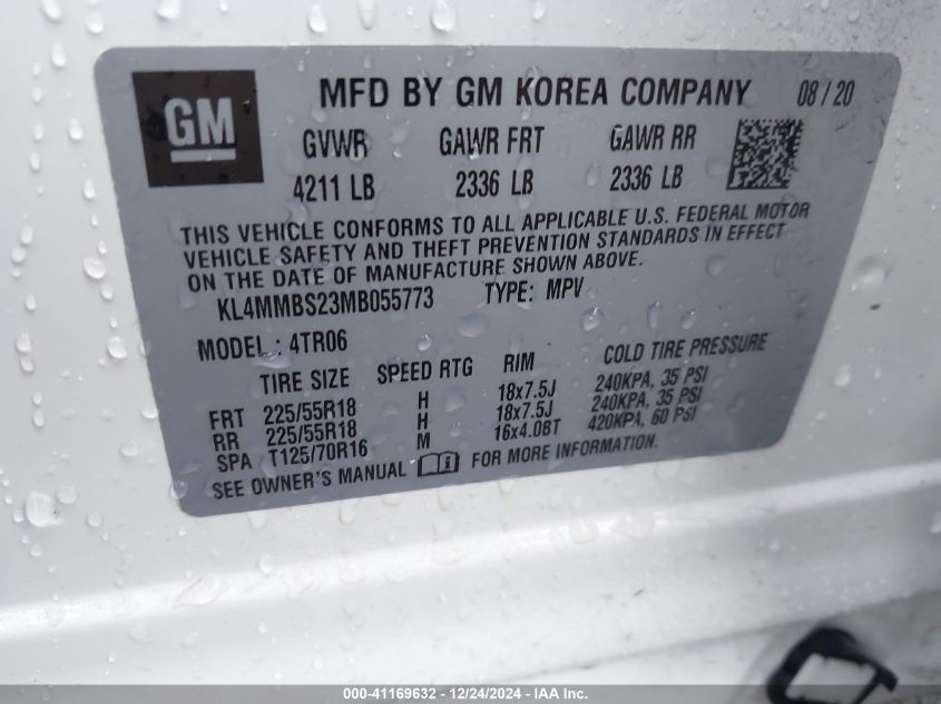 2021 Buick Encore Gx Fwd Preferred VIN: KL4MMBS23MB055773 Lot: 41169632