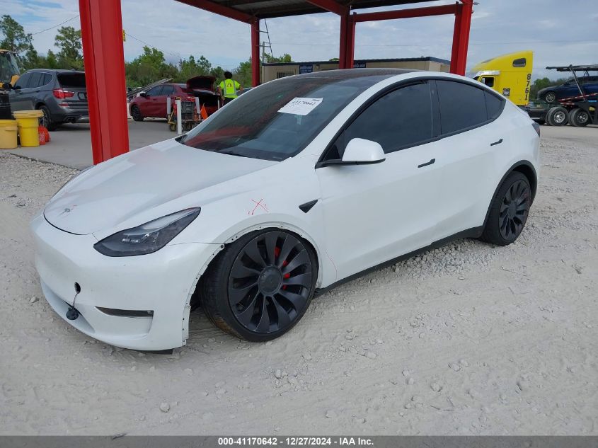 2022 Tesla Model Y Performance Dual Motor All-Wheel Drive VIN: 7SAYGDEF5NF379205 Lot: 41170642