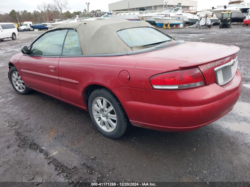 2002 Chrysler Sebring Gtc VIN: 1C3EL75R32N309940 Lot: 41171269