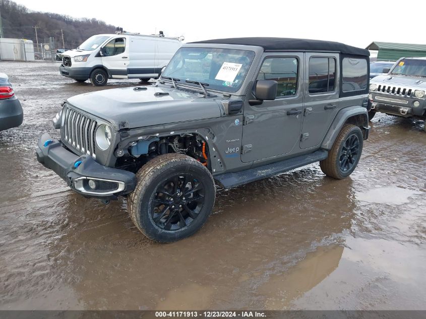 2022 Jeep Wrangler 4Xe Unlimited Sahara 4X4 VIN: 1C4JJXP60NW129042 Lot: 41171913