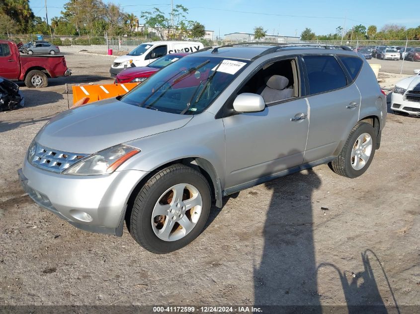 2003 Nissan Murano Sl VIN: JN8AZ08W63W223779 Lot: 41172599