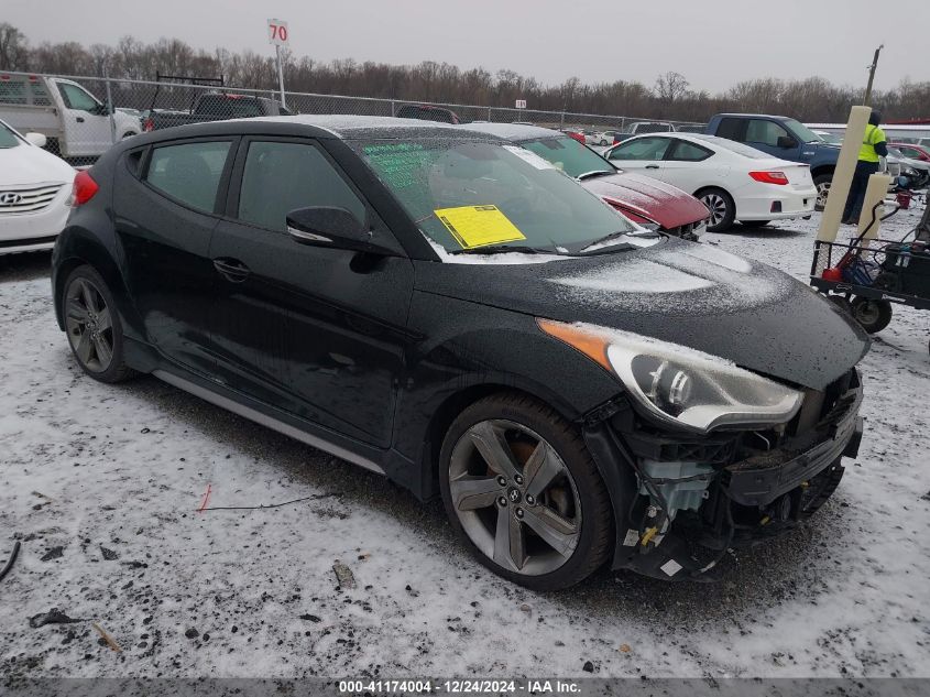 2014 Hyundai Veloster Turbo W/Black VIN: KMHTC6AE7EU207871 Lot: 41174004