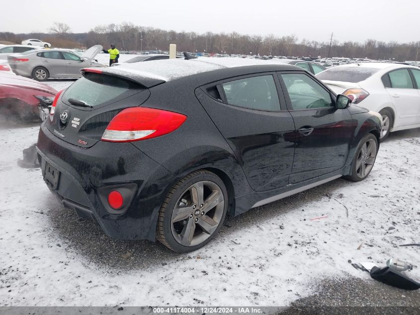 2014 Hyundai Veloster Turbo W/Black VIN: KMHTC6AE7EU207871 Lot: 41174004