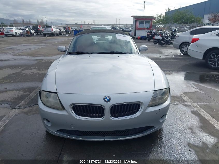 2003 BMW Z4 2.5I VIN: 4USBT33433LS44867 Lot: 41174721