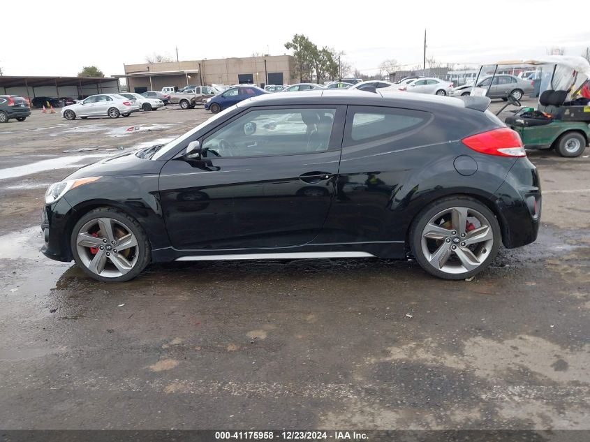 2013 Hyundai Veloster Turbo W/Black VIN: KMHTC6AE3DU117471 Lot: 41175958