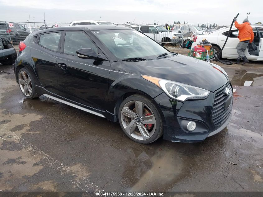 2013 Hyundai Veloster Turbo W/Black VIN: KMHTC6AE3DU117471 Lot: 41175958