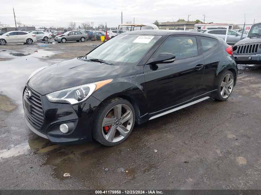 2013 Hyundai Veloster Turbo W/Black VIN: KMHTC6AE3DU117471 Lot: 41175958