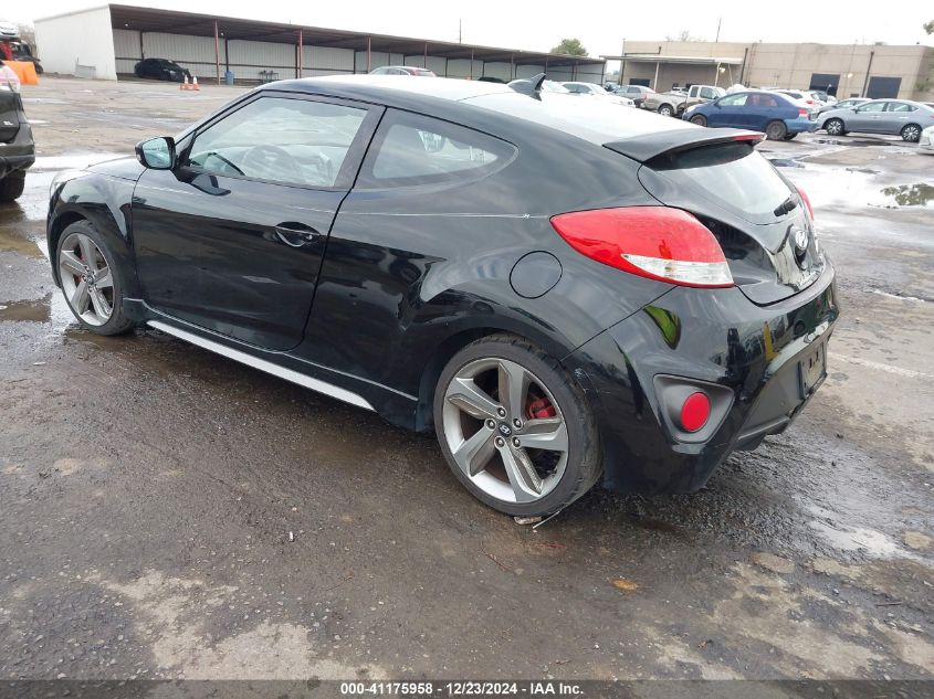 2013 Hyundai Veloster Turbo W/Black VIN: KMHTC6AE3DU117471 Lot: 41175958