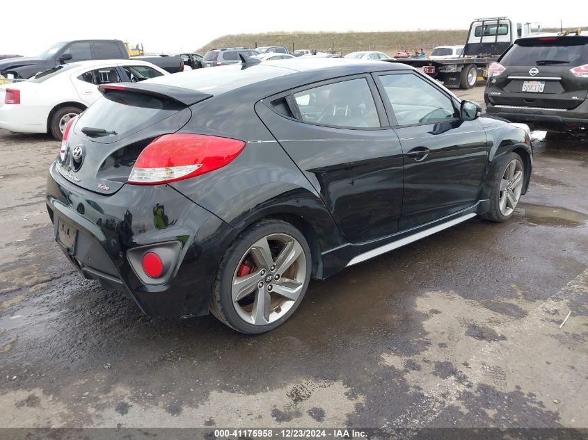 2013 Hyundai Veloster Turbo W/Black VIN: KMHTC6AE3DU117471 Lot: 41175958