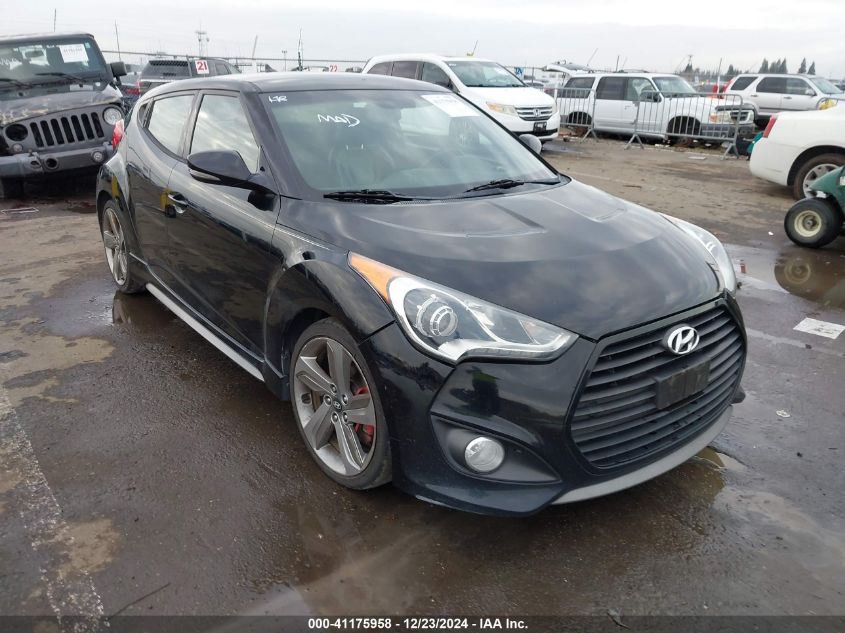 2013 Hyundai Veloster Turbo W/Black VIN: KMHTC6AE3DU117471 Lot: 41175958