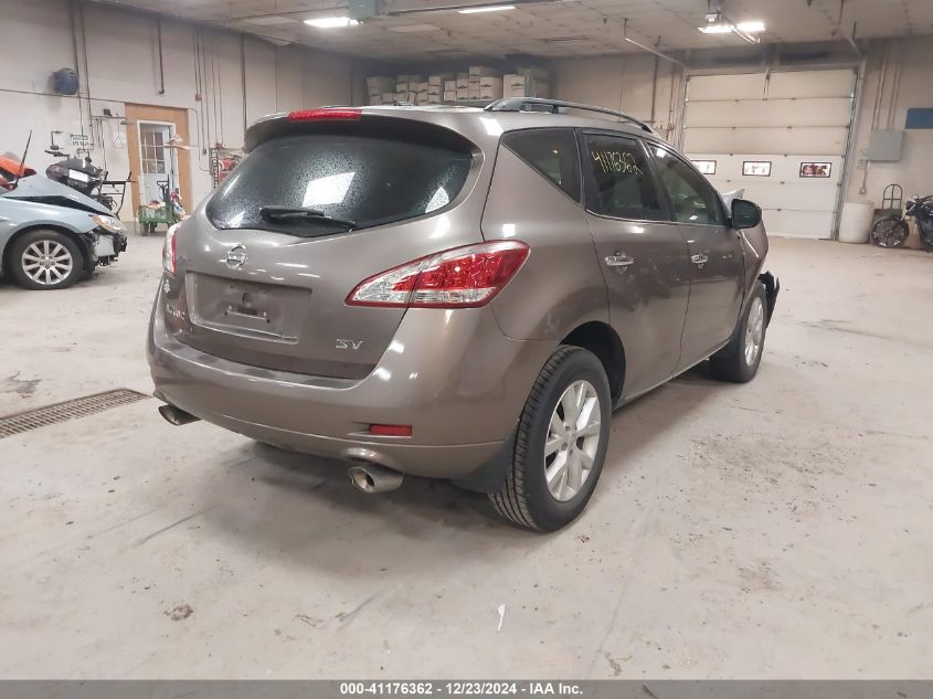 2013 Nissan Murano Sv VIN: JN8AZ1MU4DW212985 Lot: 41176362