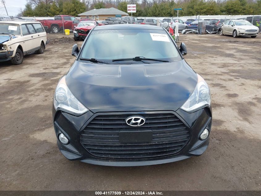 2013 Hyundai Veloster Turbo W/Blue VIN: KMHTC6AE5DU151346 Lot: 41177509