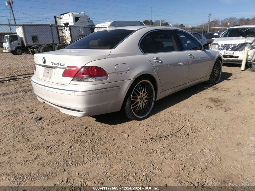 2006 BMW 750Li VIN: WBAHN83546DT28627 Lot: 41177665