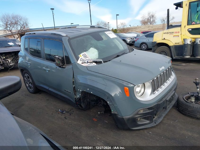 2018 Jeep Renegade Limited Fwd VIN: ZACCJADB4JPH77062 Lot: 41180241