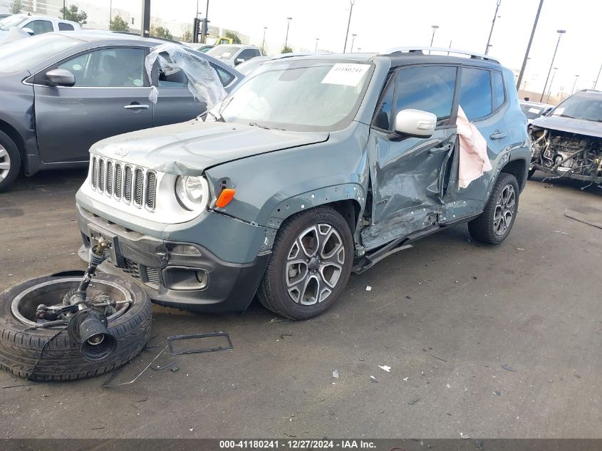 2018 Jeep Renegade Limited Fwd VIN: ZACCJADB4JPH77062 Lot: 41180241